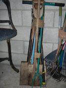 A quantity of garden tools.