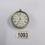 A 19th century George Barnes, Corner House, Gainsborough Verge pocket watch, case a/f.