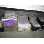 A large lot of bedding, material, curtains etc.