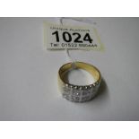 An 8 stone 18ct yellow gold 8.9 gram diamond ring, size Q.