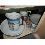 A Victorian jug and basin set.