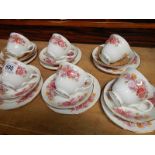 A set of 6 Gainsborough bone china trio's.