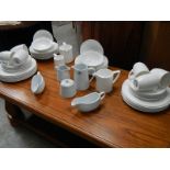 A white china tea set.