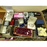 A large quantity of mixed jewellery including brooches, necklaces, bracelets etc.