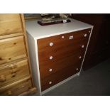 A teak effect bedside chest