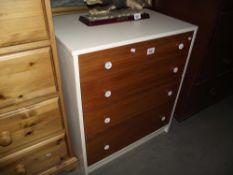 A teak effect bedside chest