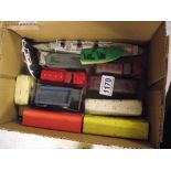A quantity of playworn Dinky cars and buses etc