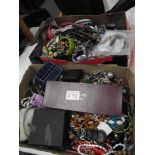 2 boxes of costume jewellery