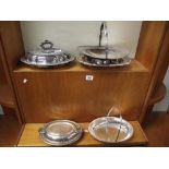 A good lot of silver plate baskets and tureens