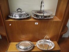 A good lot of silver plate baskets and tureens