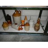 A mixed lot of stoneware items.