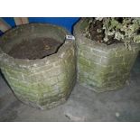 A pair of garden pots.