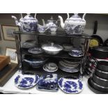 A large quantity of blue and white china