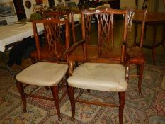 A Georgian carver chair and 4 matching dining chairs.
