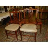 A Georgian carver chair and 4 matching dining chairs.