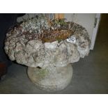 A good old filigree concrete urn, 12".