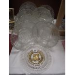 A quantity of Coronation glass plates etc.