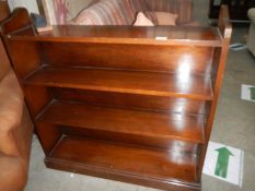 An oak book case.