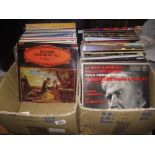 2 boxes of LPs mainly classical