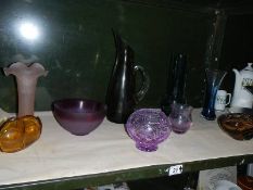 A mixed lot of coloured glass etc.