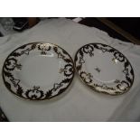 2 Royal Crown Derby cabinet plates