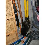 A quantity of garden tools.