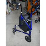 A 3 wheel walking aid.