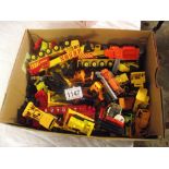 Box of die-cast toy construction themed models