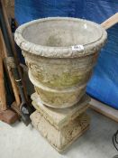 A large garden urn.