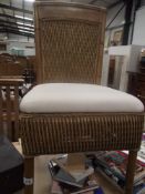 A wicker conservatory chair