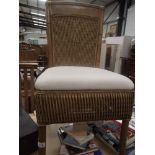 A wicker conservatory chair