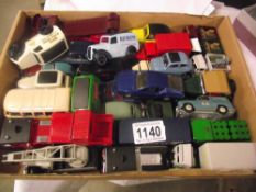 Box containing various Days Gone die-cast toys etc