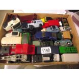 Box containing various Days Gone die-cast toys etc