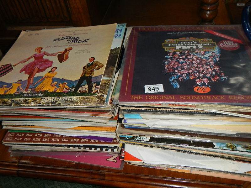 A large quantity of LP records.