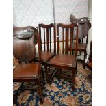 A good set of 4 Edwardian oak chairs.