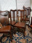 A good set of 4 Edwardian oak chairs.