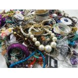 A large mixed lot of costume jewellery,.