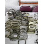 A large quantity of horse stirrups.