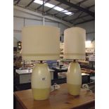 A pair of pottery table lamps
