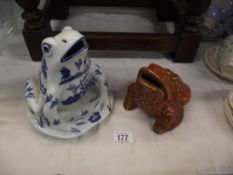 2 fabulous frog money boxes