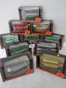 Ten 176 scale die cast Giblow Exclusive First Editions (EFE) buses.