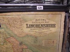 A Bacon's Excelsior map of Lincolnshire, a/f.