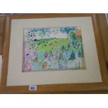 A framed and glazed print 'Ascot 1935' by Raoal Dufy.