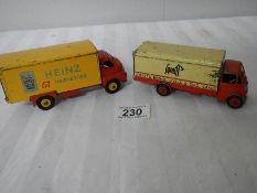 A Dinky 514 Guy Spratts van and a 922 Big Bedford Heinz Beans van.