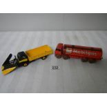 A Dinky 941 Foden Mobilgas tanker and 958 Guy Warrior snow plough.