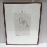 Jean Cocteau (1889-1963) Print entitled 'Jean Desborde' signed in coloured pencil.