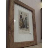 5 framed French 19th C coloured engravings La Salon de la Mode and Magasin des Moiselles etc