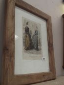 5 framed French 19th C coloured engravings La Salon de la Mode and Magasin des Moiselles etc