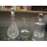 3 Decanters including Edinburgh crystal.