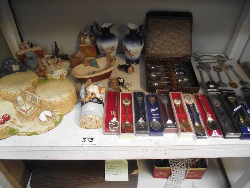 2 shelves of collectors shoes, spoons, 2 items of Pendelfin etc. - Image 3 of 3